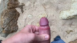 Guy Jerking Off In Public On The Beach Almost Got Caught