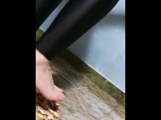 vertical video, brunette, feet, crush