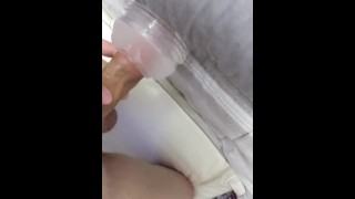 Fucking And Cumming Hard In A Clear Fleshlight