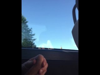 I played with my cock on a Bus Trip Part 1 - I think the MILF in front of me is also masturbating
