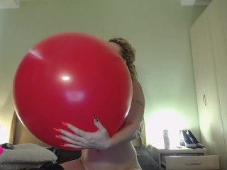 BIG Red Balloon Blow_to Pop Prerecorded Private(I Am Naked ))