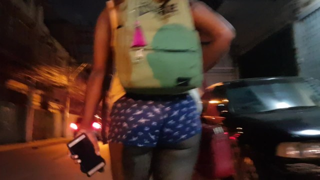 Tight Shorts No Panties Bubble Butt Sexy Ebony Anika Heart Voyeur Public  Street walk Ass Underline - Outdoor Porn