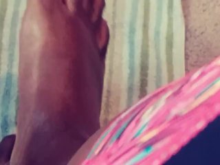 Footjob with my dildo +happy ending