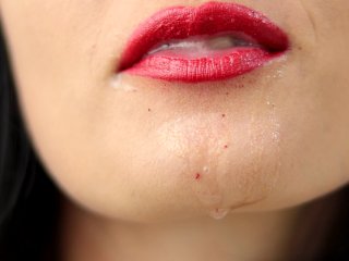 Close Mouth Tongue & Spit Play - Mouth Fetish - 4K