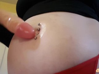 navel play, exclusive, belly bang, belly button fuck