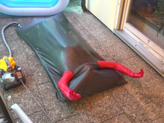 reality, vac bed bondage, latex vac bed, point of view