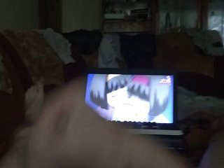 Парень дрочет со смазкой на хентай порно