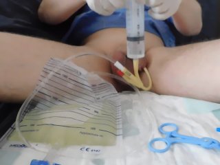 salle lavage, pissing, medical catheter, verified amateurs