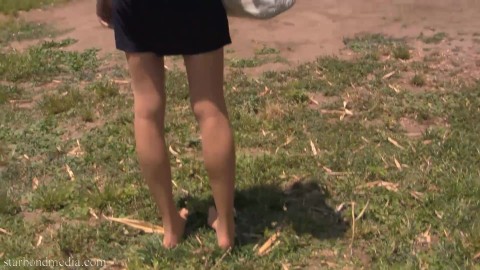 Hosed Feet In The Backyard - Star Nine Dirty Pantyhose Feet FULL VIDEO