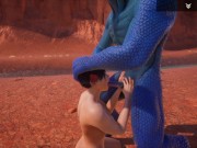 Preview 1 of Wild Life Blue lizard scaly porn (Jenny and Corbac)