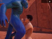 Preview 2 of Wild Life Blue lizard scaly porn (Jenny and Corbac)