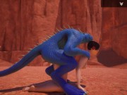 Preview 6 of Wild Life Blue lizard scaly porn (Jenny and Corbac)