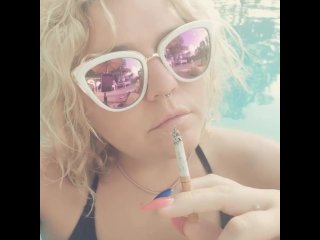 blonde, smoking fetish, solo female, smoking