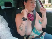 Preview 3 of Public driving with my boobs out!