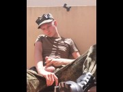 Preview 4 of SOLDIER JERKING OFF outdoor iN MILITARY FATIGUES(FULL VIDEO IN MY Fan club or ONLYFANS )