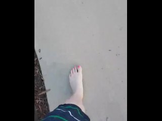 Getting Naked Outdoors and Rubbing My Sissy Clit