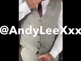 Straight hunk squirting big load in suit after friends wedding