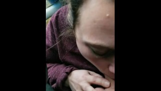 Heather sucking dick in the car