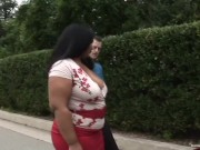 Preview 2 of Busty Ebony BBW gets pounded by a skinny white guy