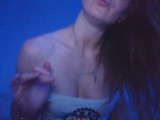 SEXY DANCE WITH HOOKAH SITTING ON SOFA IN BLUE LIGHT
