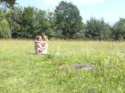 Preview 1 of Amateur couple's outdoor tantric meditation gets out of hand
