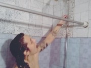 Preview 1 of Cecile Pleasure is in the shower and makes him cum in her face and mouth- PORN ART