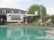 Preview 3 of MARISKAX French MILF Sandy Lou ass fucked outdoors