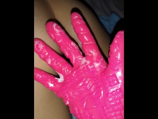 KRN Masturbando Mí Cremosa Pussy Con un Guante Mágico. -BabyFrankie-