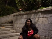 Preview 2 of Indian Girl Has Risky Public Orgasm In City Center At Night