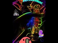 Trippy strap on masterbation