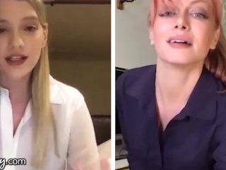 GIRLSWAY Kenna James And Her Boss Masturbate Remotely During The Quarantine