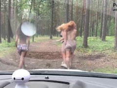 Video Naughty girls loves sex in the car
