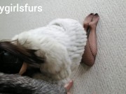 Preview 5 of Babygirl blowing in fur and fishnets