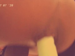 Transgirl rides dildo