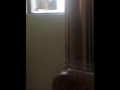 big dick window exhibitionist being watched from a balcony 