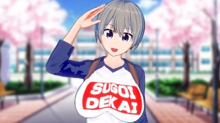 Anime College Girl Uzaki-chan quer Titty foda-se