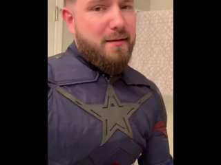 Captain America Cosplayer Fucks His Fleshlight_to Celebrate Independence_Day