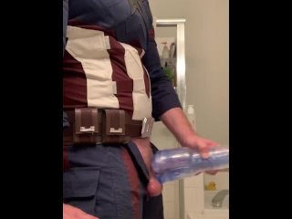 Captain America Cosplayer Fucks_His Fleshlight toCelebrate Independence Day
