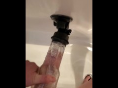 Big dick destroying clear fleshlight