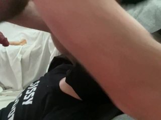 Faggot cocksucker giving his straight alpha more sloppy head - Part 1