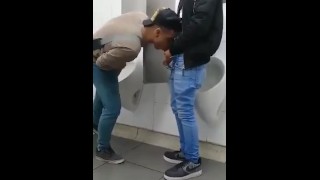Blowjob In The Bathroom Of H