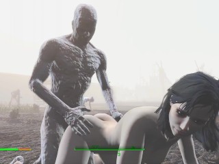 Half-zombie, Half-man Fucks Hot Alice in the Ass | PC Game, Fallout 4