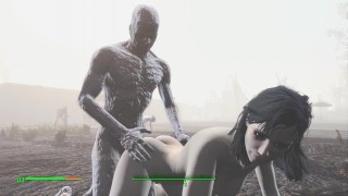 Halb Zombie, halb Mann fickt heiße Alice in den Arsch | PC-Spiel, Fallout 4