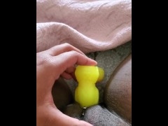 New Piercing + New Toy = more fun