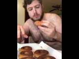 Eating cum donuts 