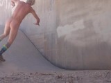 Skateboarding naked