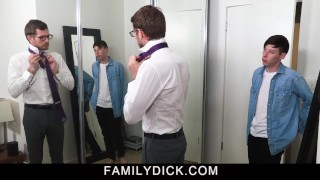 Daddy Sticks His Cock In Stepsons Mouth And Ass Before His Meeting
