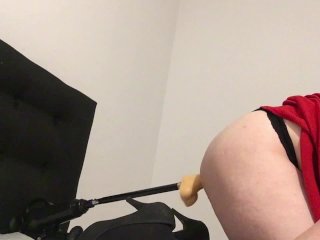 Sexy Sissy in chastity is getting fucked by fuckingmachine