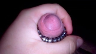 Jerking off with dick toy