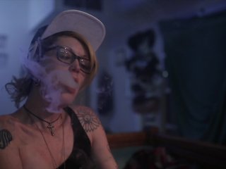 vape, tattooed women, small tits, blowjob